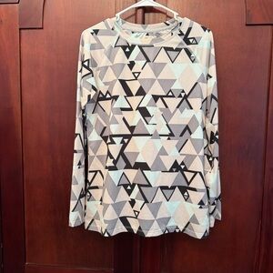 Reel Legends Keep It Cool Geometric Moisture Wicking Shirt Size M